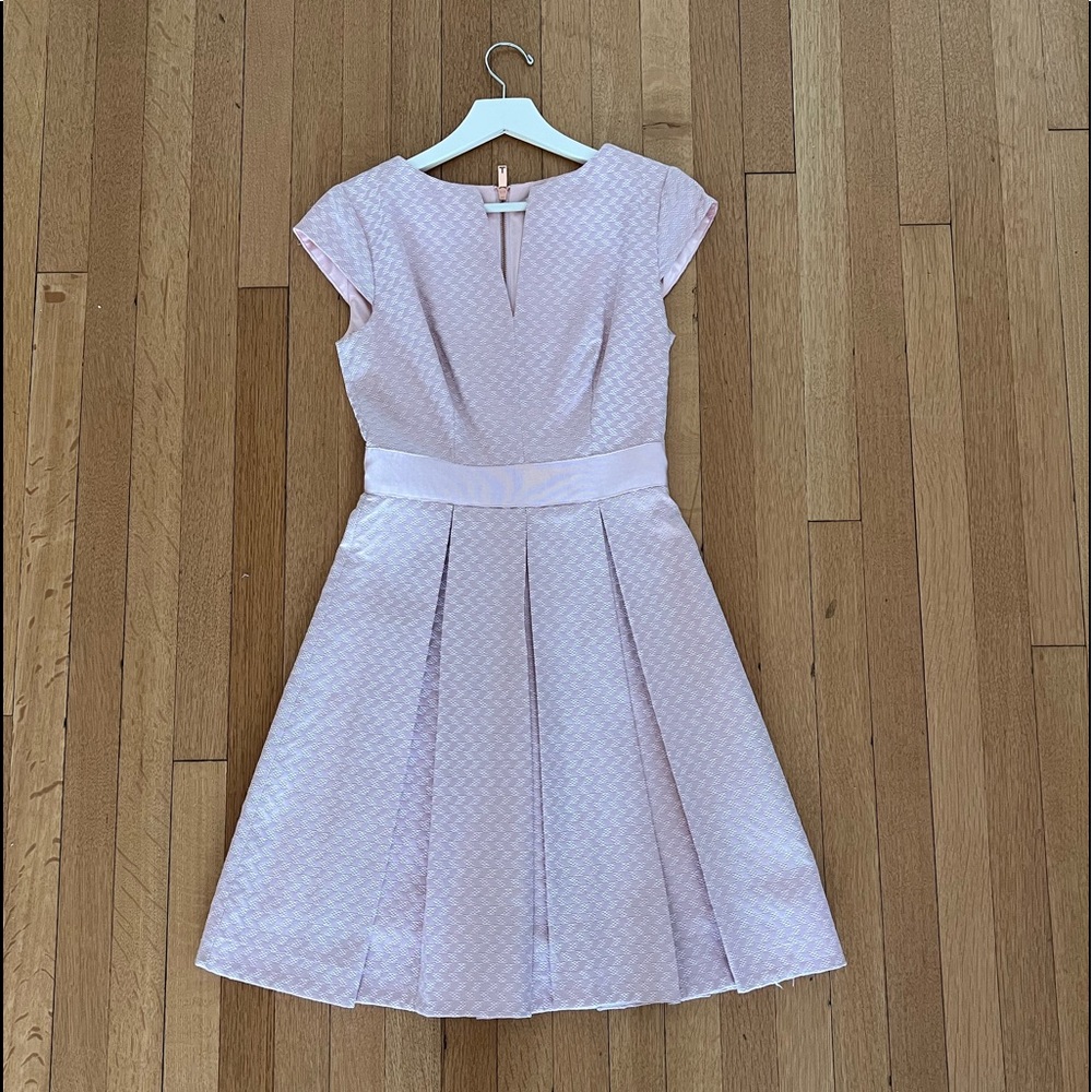 Ted Baker London Cap Sleeve Pale Pink Dress.
